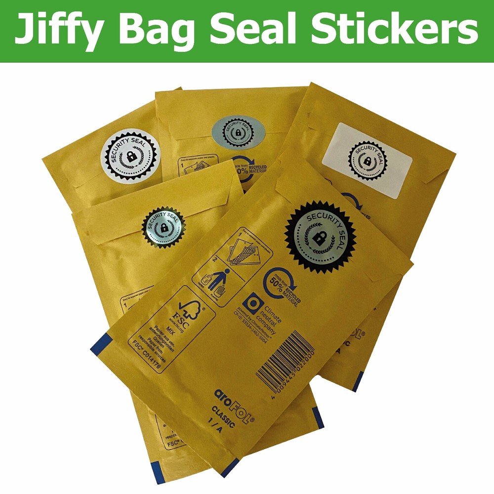 Jiffy Bag / Envelope / Letter Security Seals Choose Your Sticker Size