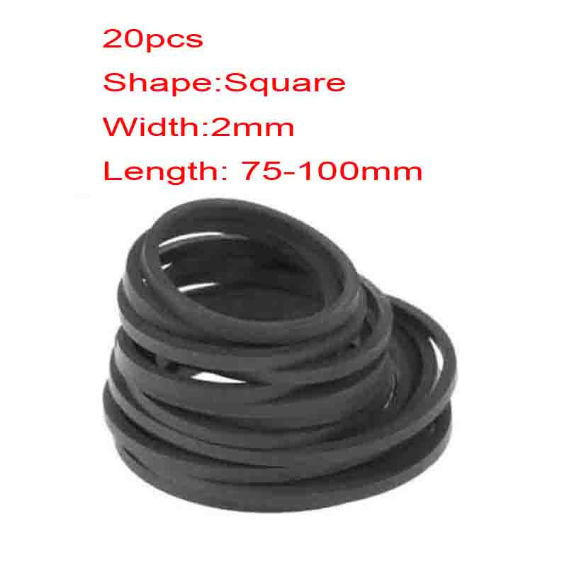 20x Universal Mix Cassette Rubber Tape Machine Square Belts Assorted Tool 2mm #B