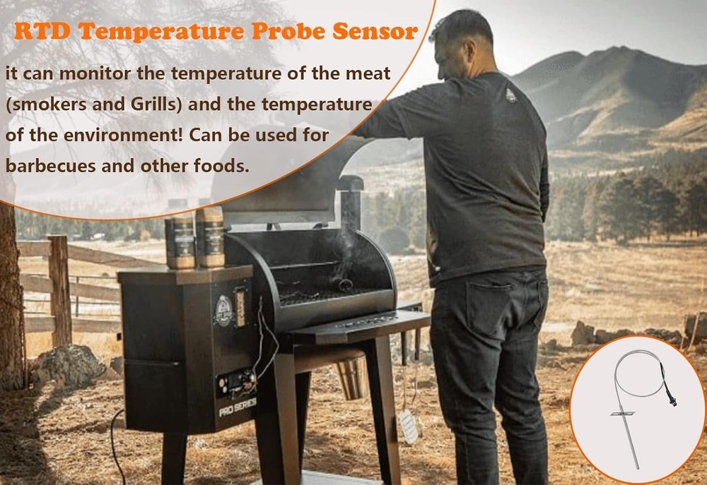 Replacement RTD Temperature Probe Sensor, Compatible with Pit Boss Pellet Gri...
