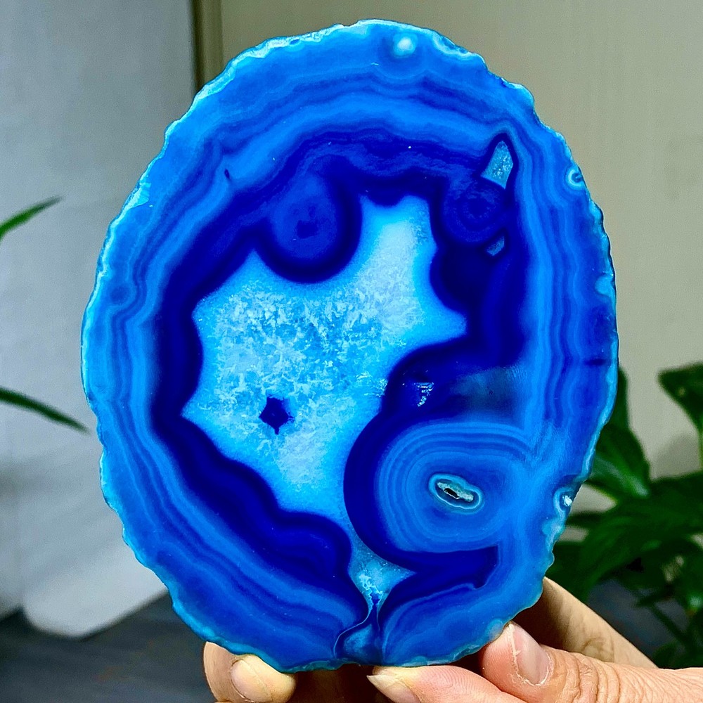 284G Natural Beautiful Agate Geode Druzy Slice Extra Large Gemstone