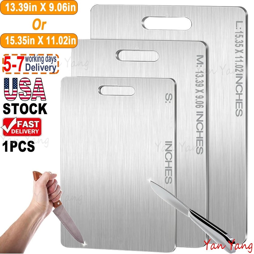 Titanium Cutting Boards for Kitchen, 100% Pure Titanium Double-sided food-grade