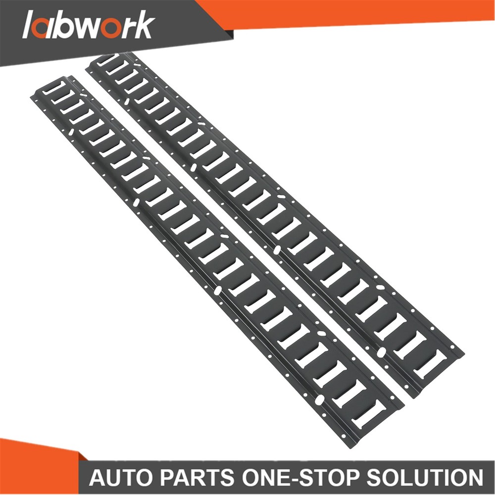 Labwork 6 Pack 4' E Track Tie Down Rail Galvanized Steel Rail Powder-Coat Black
