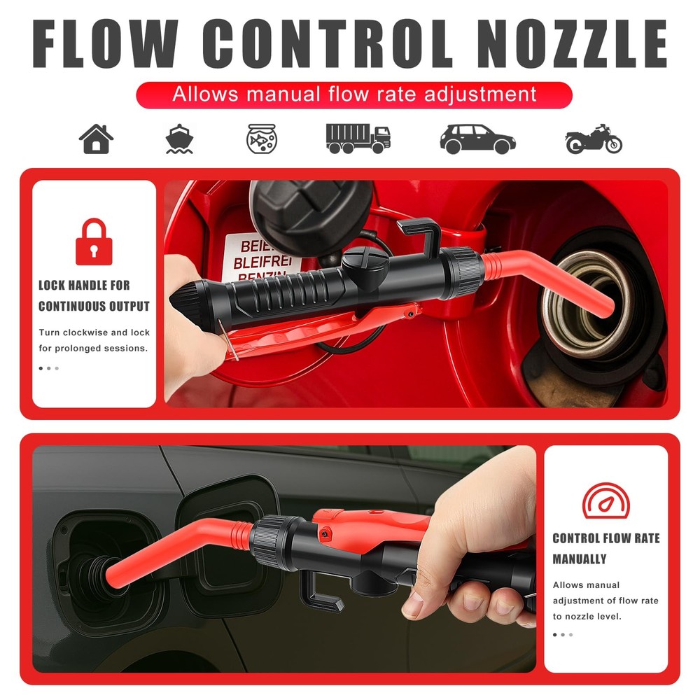 Knoweasy Battery-Powered Transfer Pump, Portable Electric Siphon for Gas,...