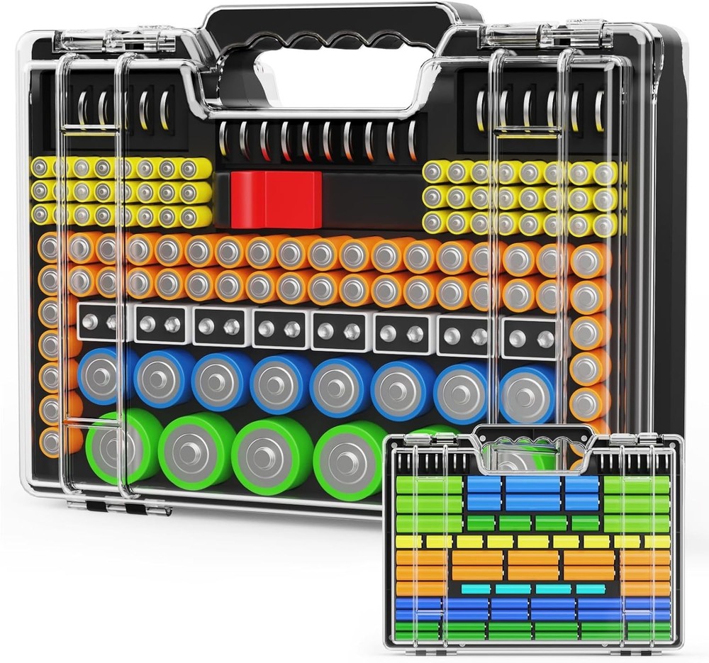 Versatile Battery Storage Organizer - Holds Multiple Sizes and Includes Tester