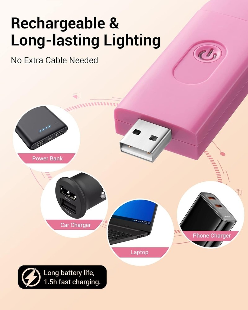 Portable Adjustable Reading Light - USB Rechargeable & Lightweight for Travel