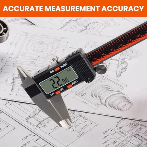Digital Caliper, 0-Caliper Measuring Tool with Large LCD Screen, Auto 8 Inch
