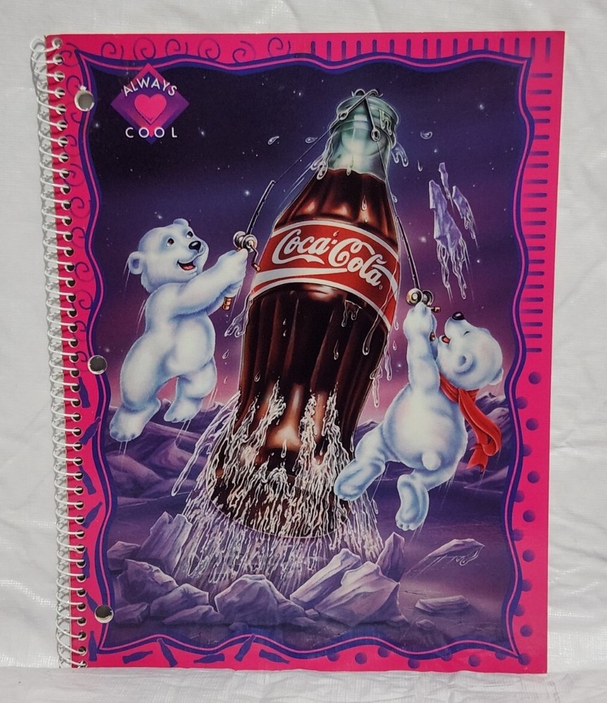 Vintage Coca-Cola Polar Bear Cubs 60 Sheet Wide Rule Notebook