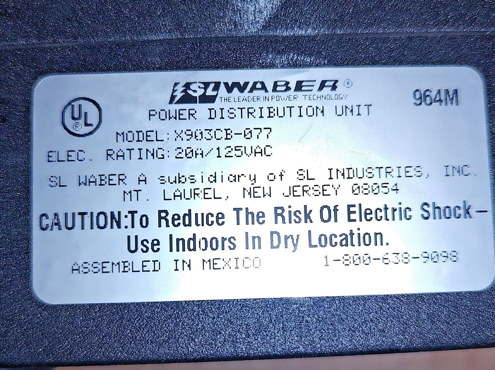 WABER POWER DISTRIBUTION UNIT #903B-007