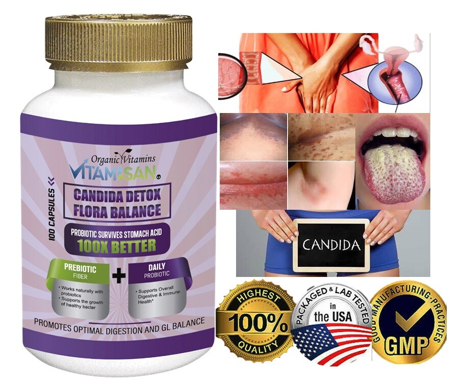 Candida Cleanse Detox Support Highest Potency Yeast Infection Support 100 cap