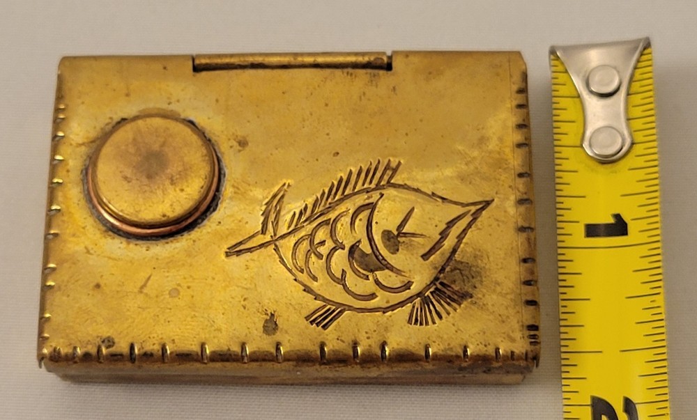 Vintage Brass Decorative Matchbox Holder