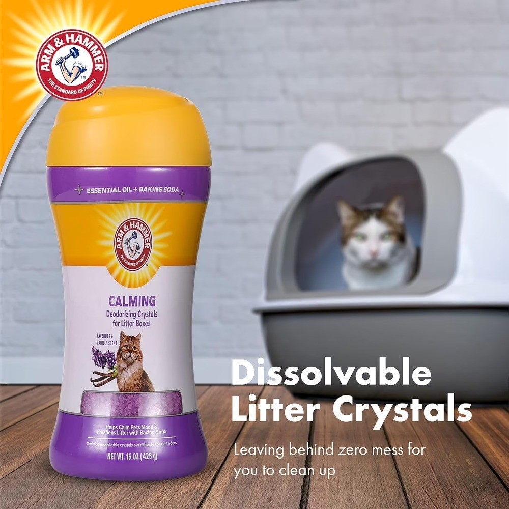 (2 pack) Cat Litter Deodorizing Crystals, Lavender & Vanilla Scent 15 oz