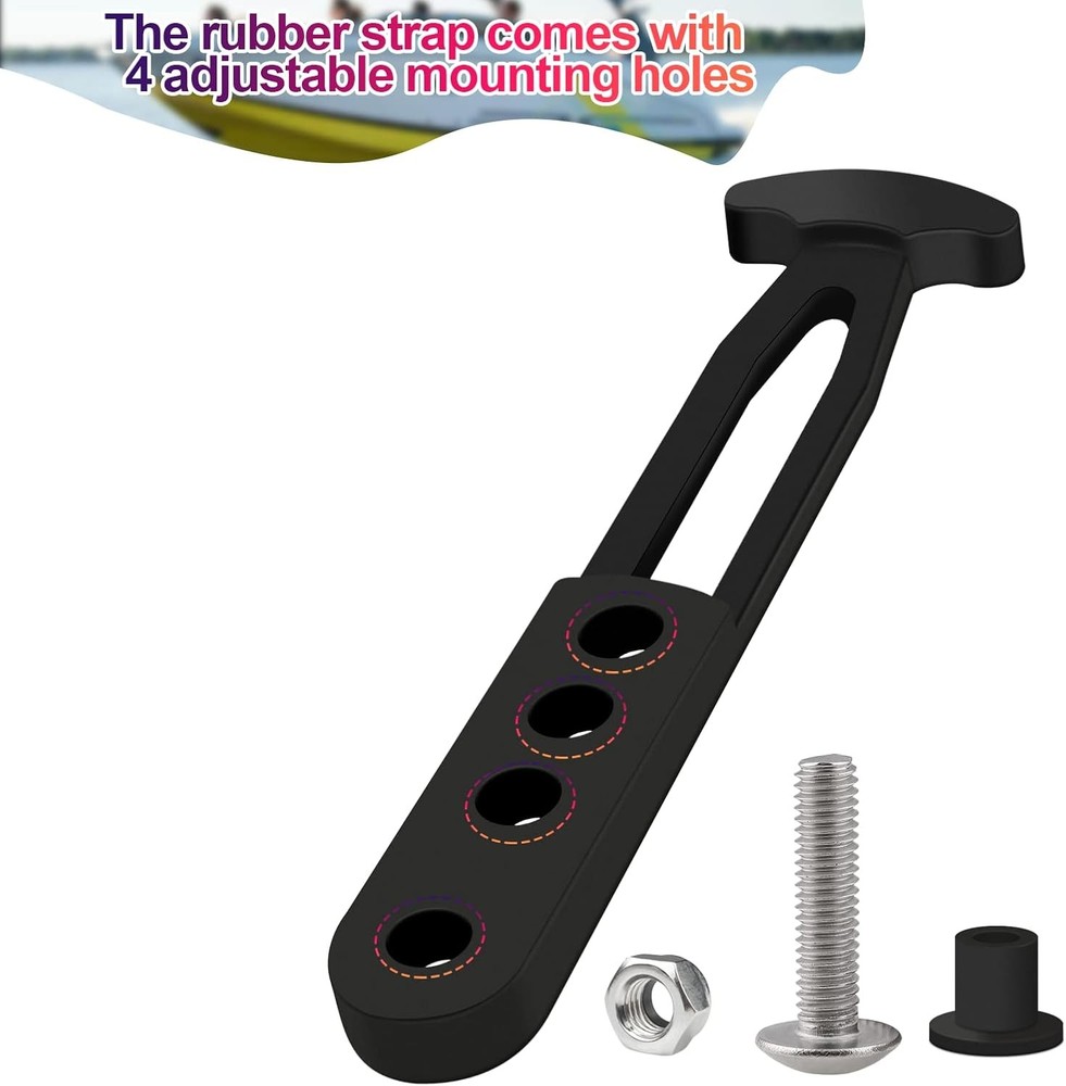 2 Pack Boat Telescoping Ladder Rubber Strap, Boarding Fixed 2 Pack, Black