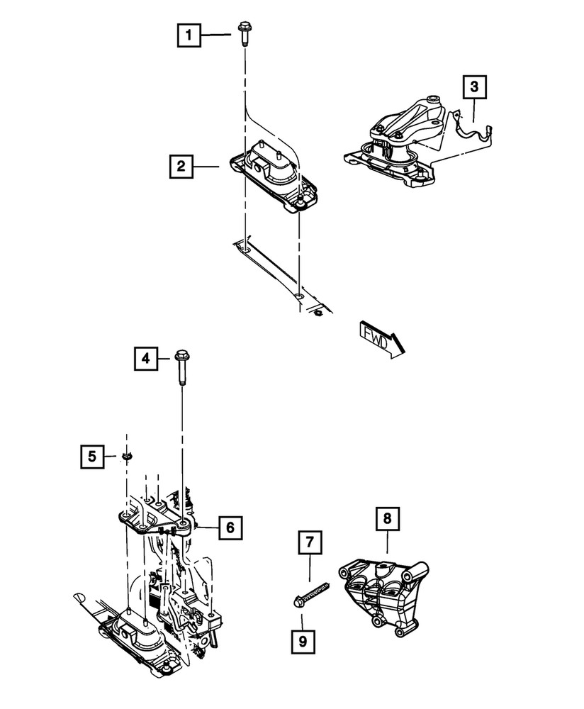 Genuine Mopar Engine Mount Bracket Right Side 5184322AE
