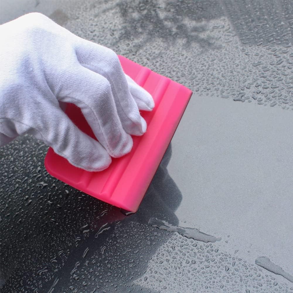 PPF Squeegee Soft Silicone Rubber Scraper,Vinyl Wrap and Window Tint Pink