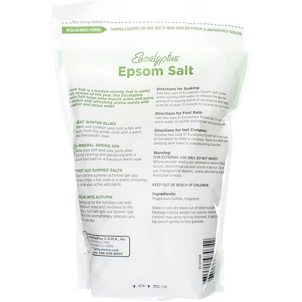 3 Pack Quality Choice Epsom Salt Eucalpts 3lb Bag 1ee