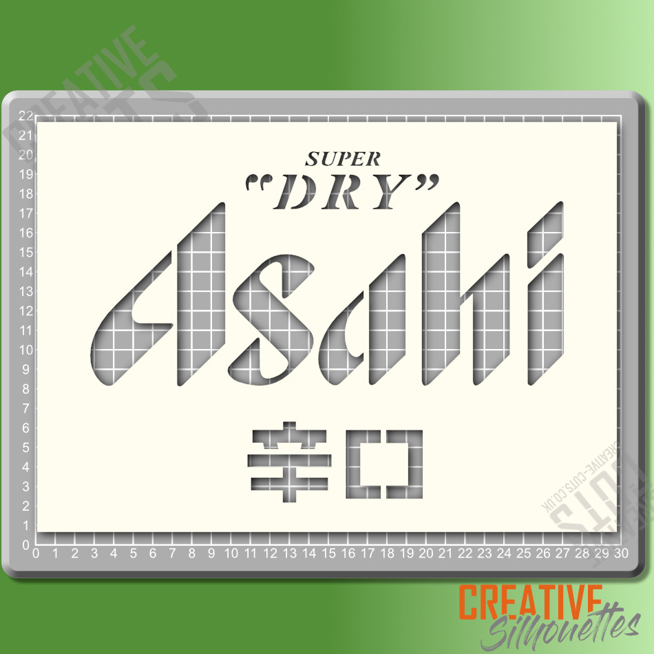 Asahi Beer stencil --- Multiple SIzes --- Premium Mylar