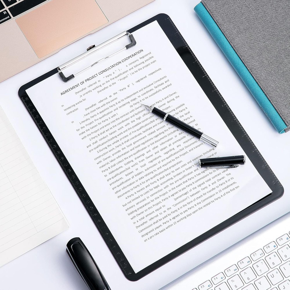 Sturdy Plastic Clipboards, Low Profile Clip, Lightweight Versatile Office
