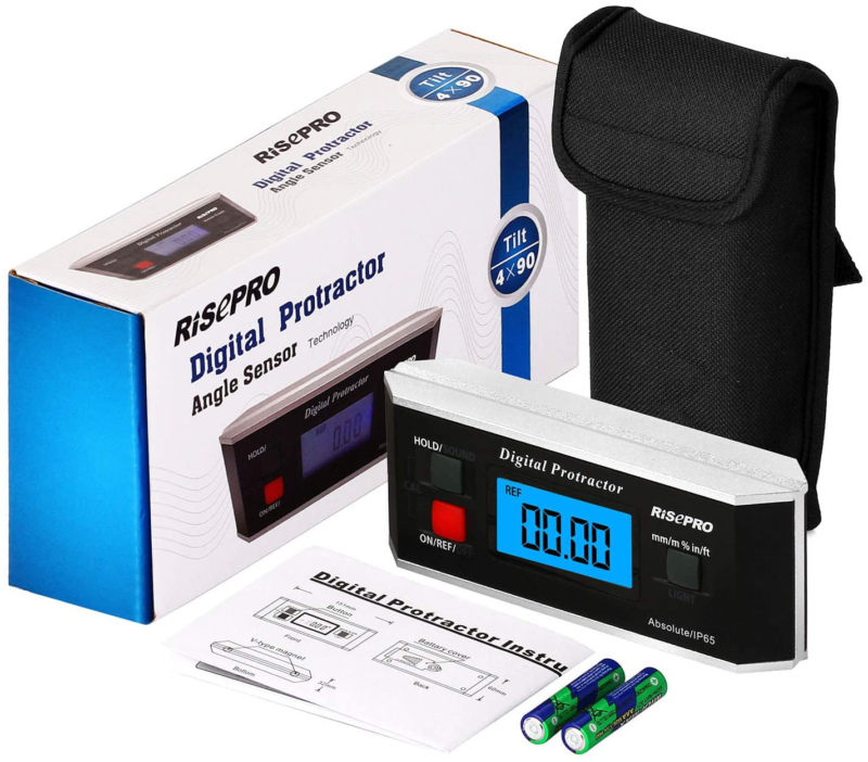 Inclinometer RISEPRO Digital Protractor Angle Finder Level Inclinometer