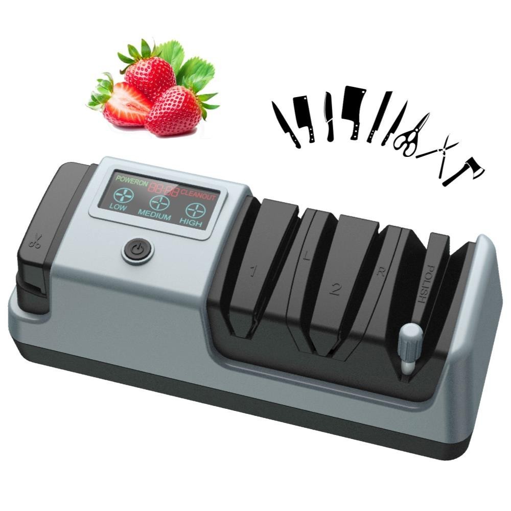 5 in 1 Electric Knife Sharpener-3 Rotational Speed Adjustable Knife Sharpener