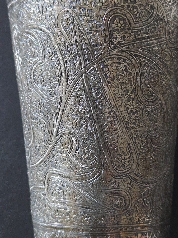 Large Antique Solid Silver India Kashmir Cup Paisley Design