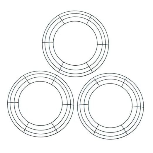3 Pack 14 inch Wire Wreath Frame,Dark Green Wreath Ring for Craft DIY 14‘’