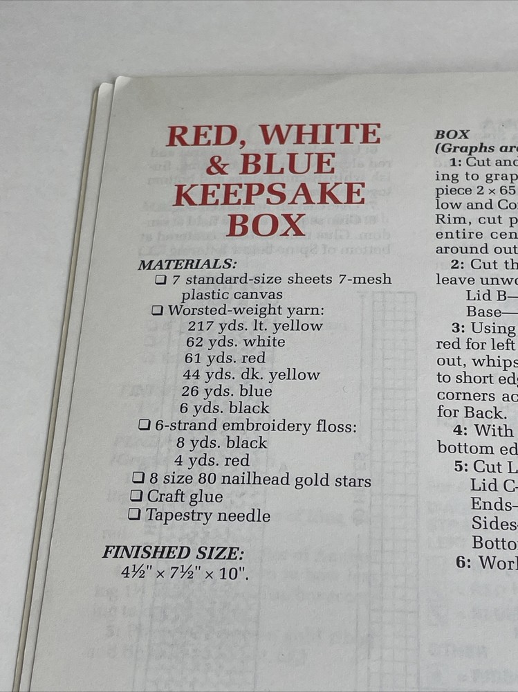 Annie's Attic Patriotic Accessories Plastic Canvas Pattern