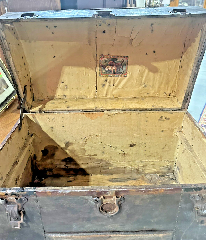 Antique Dome Top Steamer Trunk