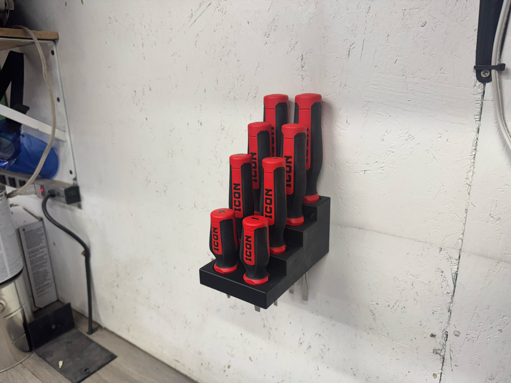 Screwdriver Rack Wall Mounted Screwdriver Organizer Easy Access Storage ICON