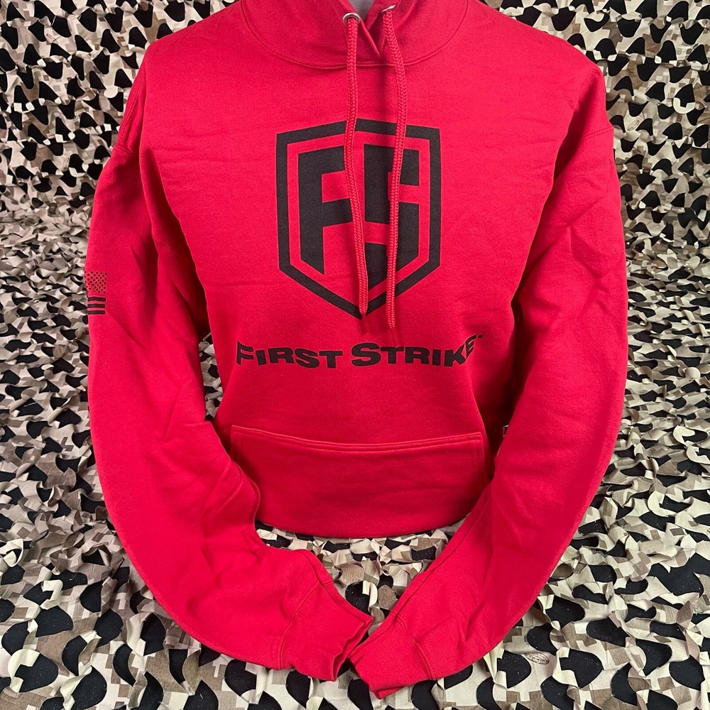 NEW First Strike Pull Over Hooded Sweatshirt - Red - X-Large