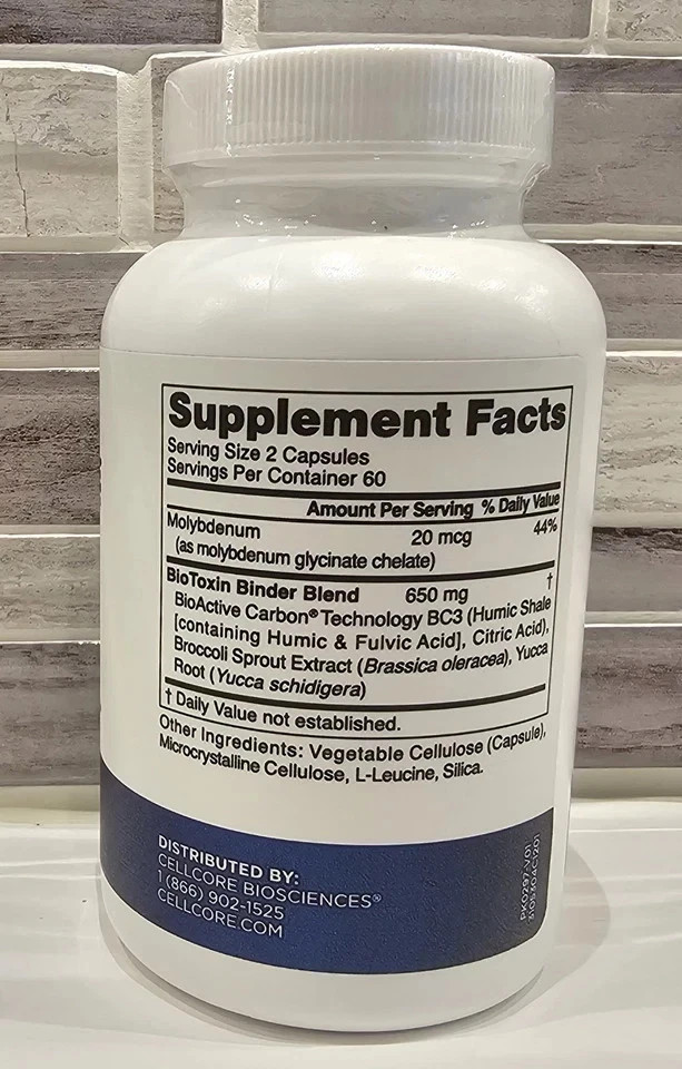 CellCore BioToxin Binder, Microbiome & Detox Support 120 Capsules Ship from USA