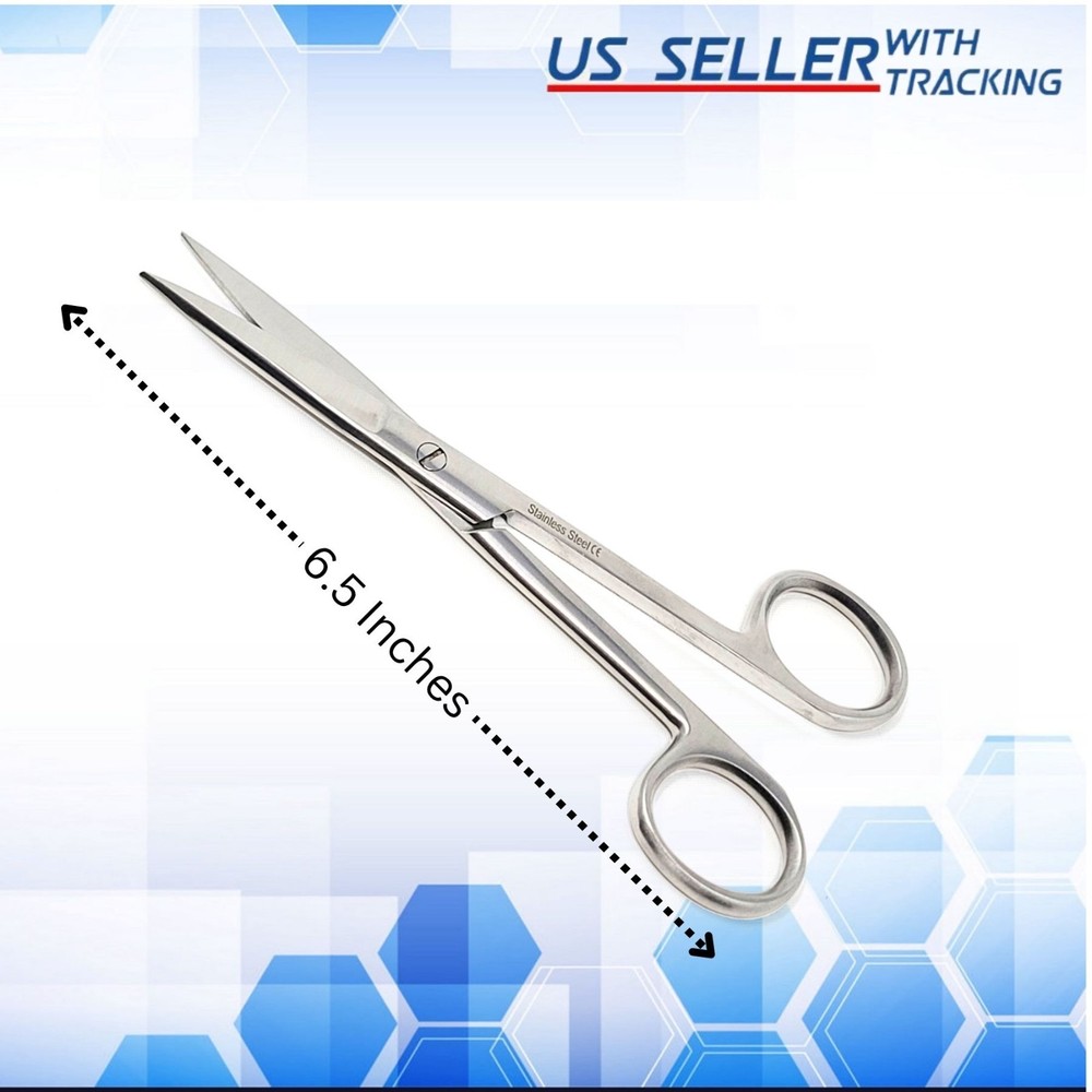 Operating Scissors Veterinary Instrument 6.50" Sharp Sharp Straight Stainless