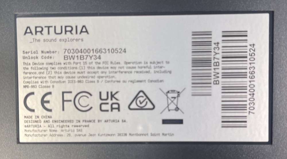 Arturia MiniLab 3 Keyboard Controller (25-Key) - White