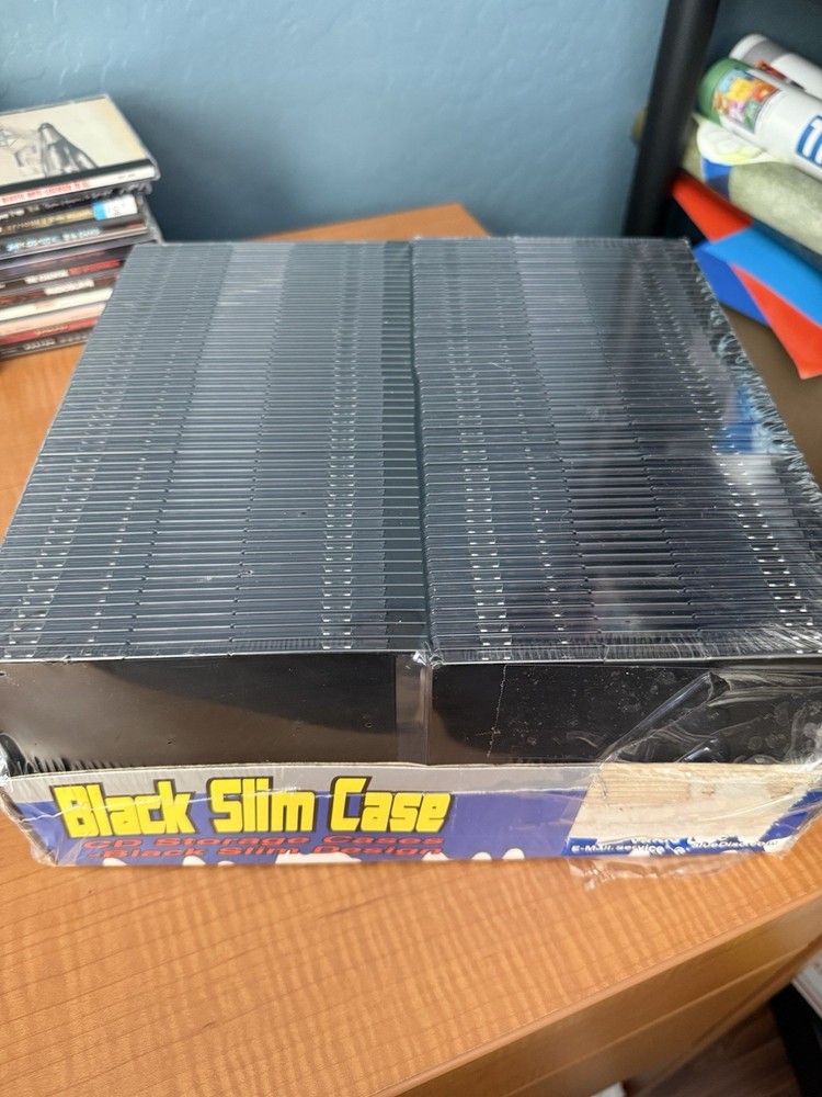 CD Storage Cases Black Slim Design 100 Pack LOT