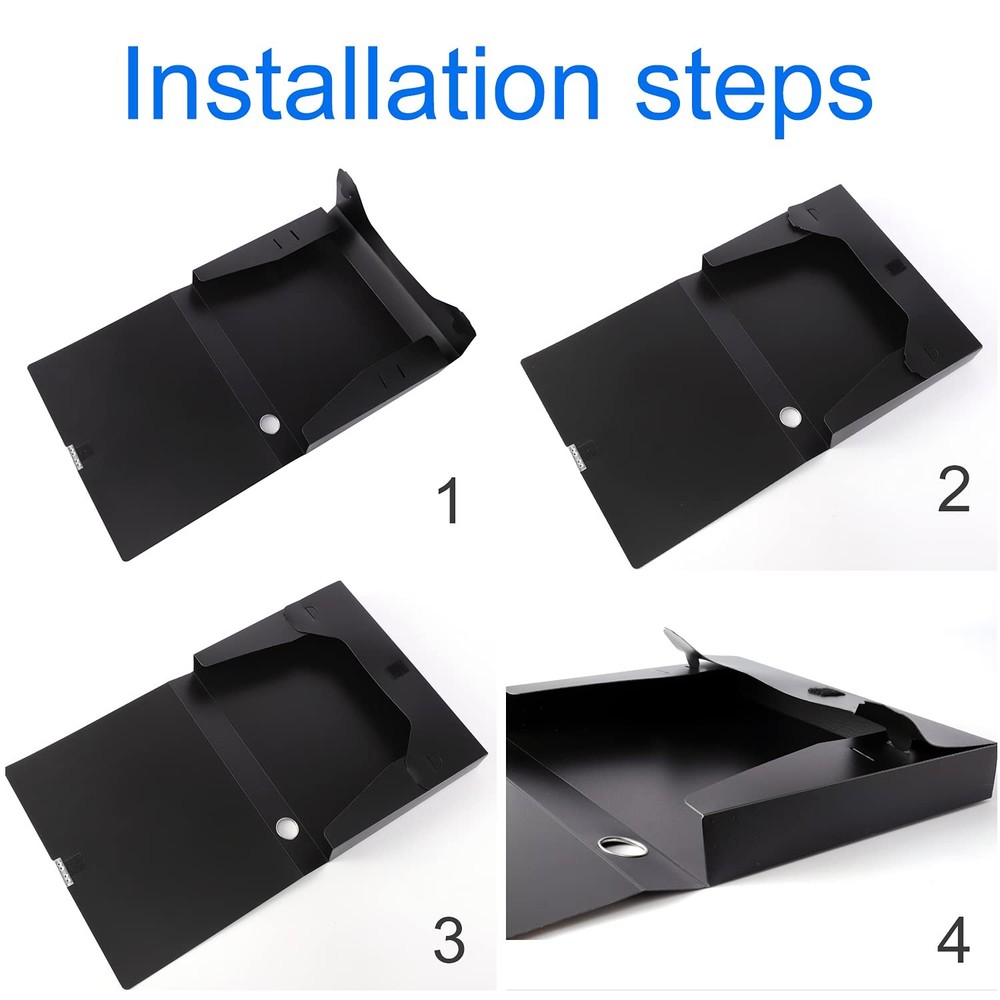 A4 Storage File Boxes Archives Cases, Foldable Plastic File Folder, Th