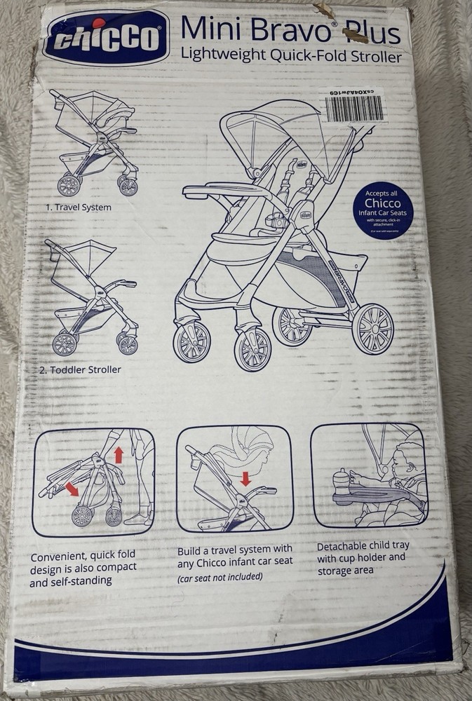 Chicco Mini Bravo Plus Lightweight Stroller Graphite Open Box