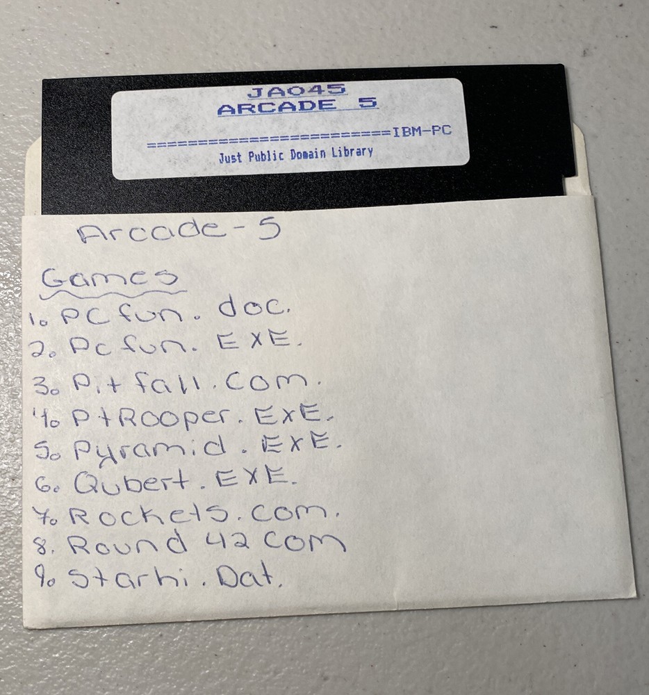 JA045 Arcade 5 For IBM-PC Just Public Domain Library Vintage