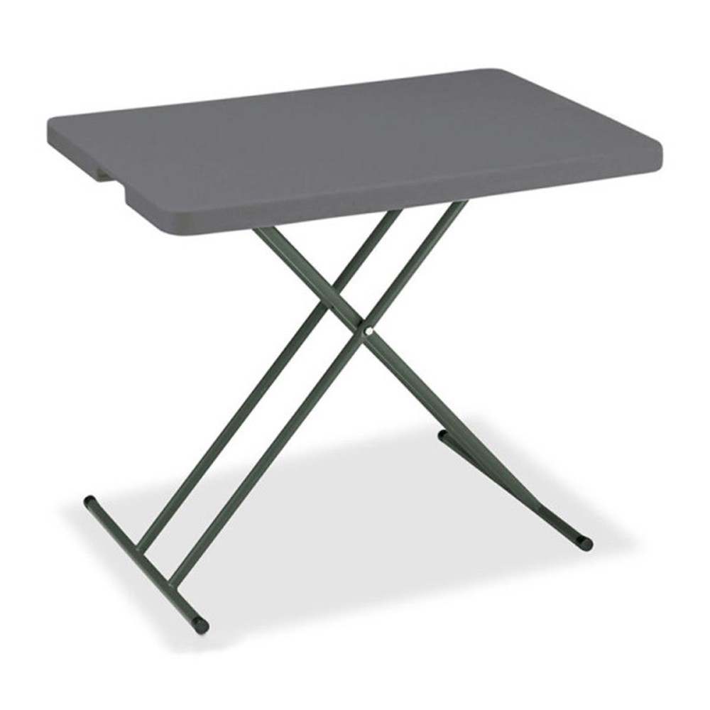 Adjustable Height Plastic Folding Table 30" x 20" Charcoal