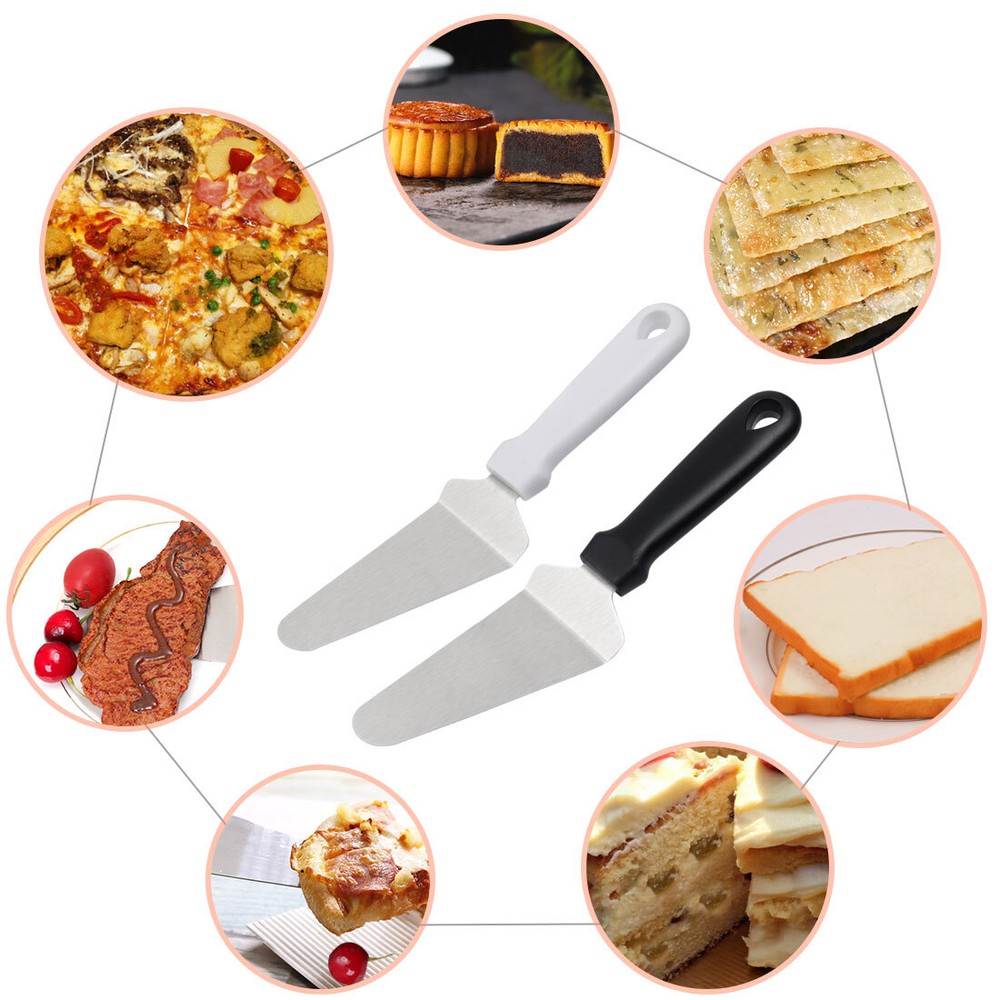 2pcs Pie Server Cake Pizza Spatula Cutter Wedding Party Serving White+Black
