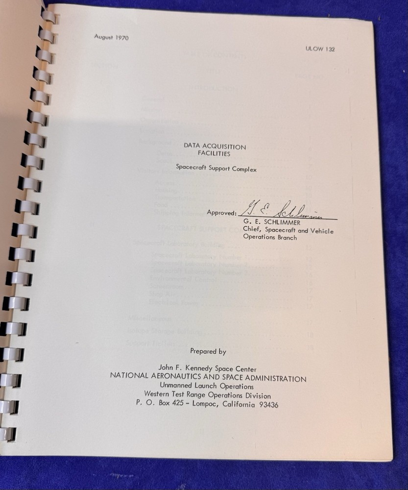 NASA “Data Acquisition Facilities – Spacecraft Complex” ULOW 132 (August 1970)