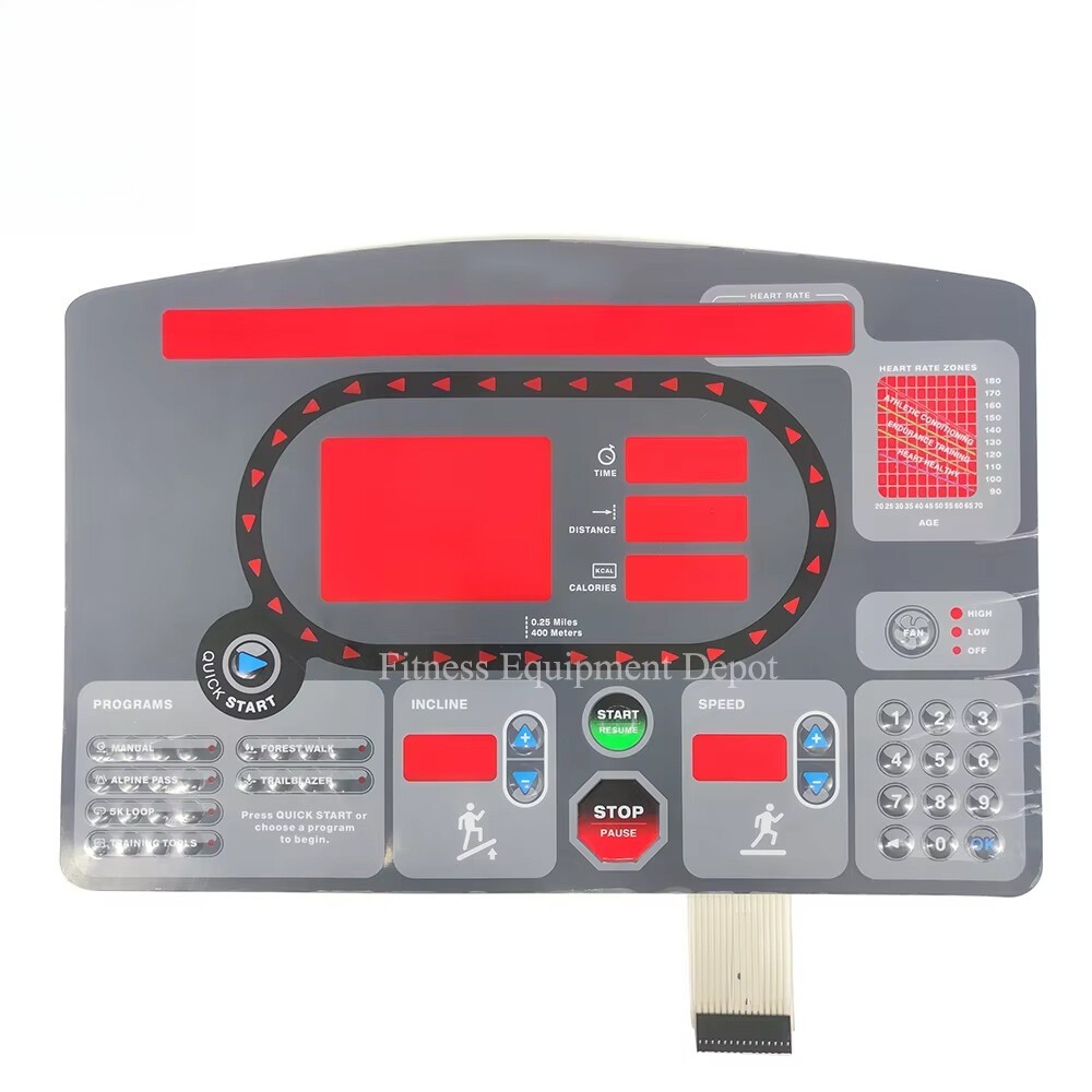 Treadmill Membrane Keypad Control Panel STAR TRAC 7532 7632 7600 Button Film