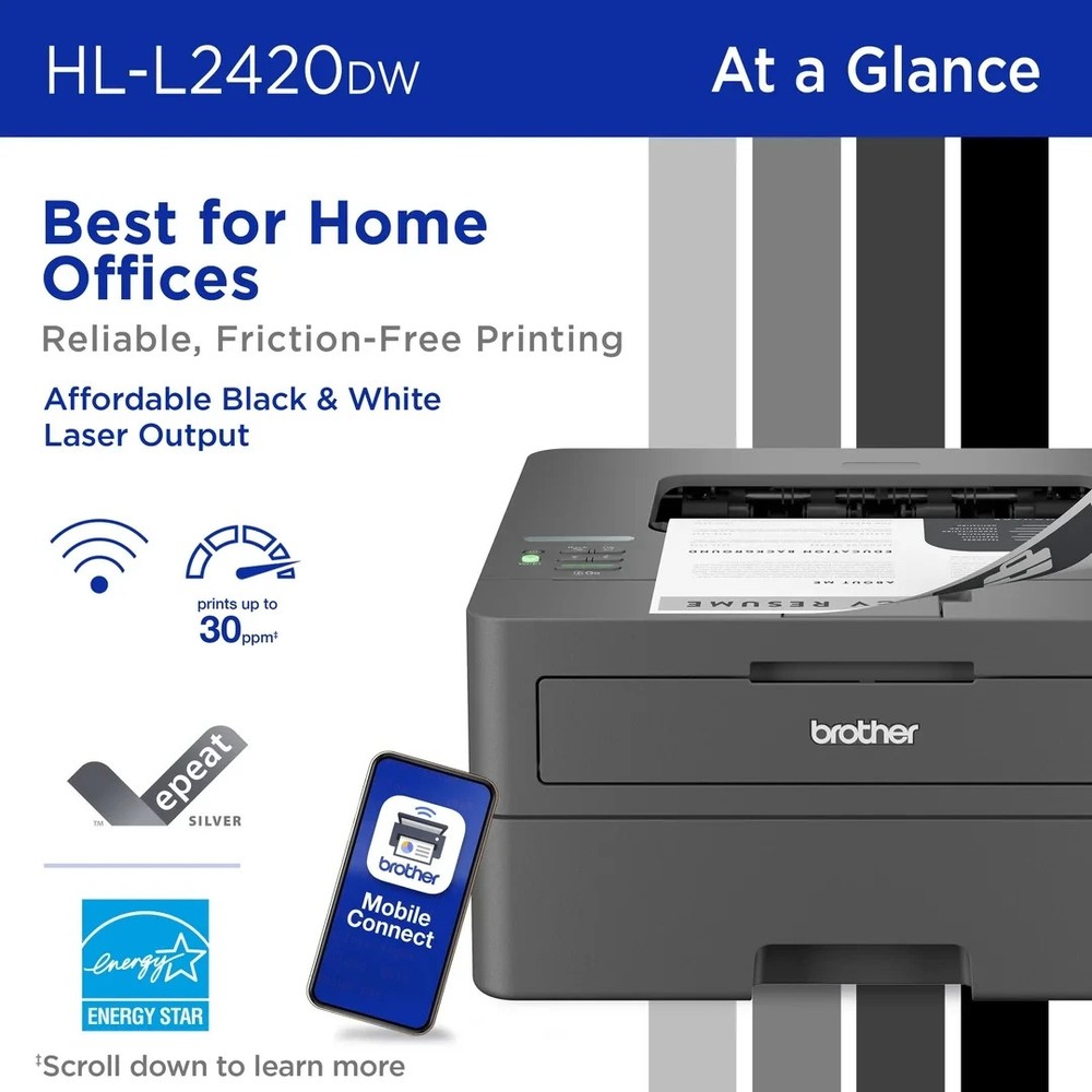 NEW Brother HL-L2420DW: Reliable, Compact, Efficient Home/Office Printer