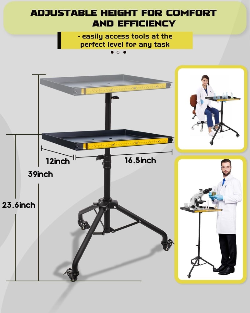Rolling Tool Cart with Phone Stand, Portable Work Table Mobile Service