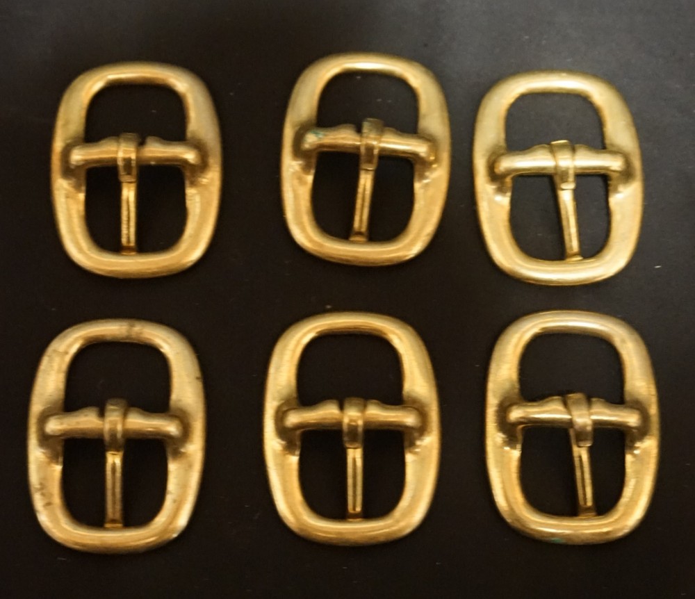 Solid Brass Cart Oval Buckles 3/4 Inch 6 Pack