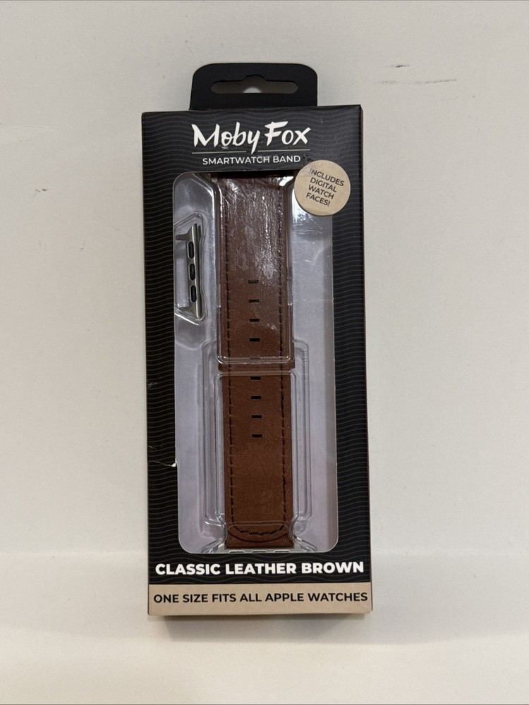 MobyFox Classic Leather Band Genuine Universal Fit Brown