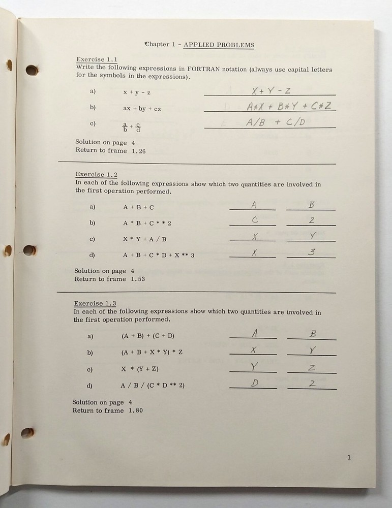 Lot 6 IBM Fortran Programmed Instruction Course Manuals 1963 Vintage Computing
