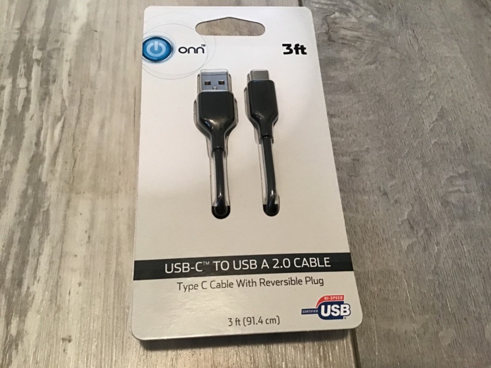 USB Type-C to USB Type-A Cable 2.0 Cable Type C Cable With Reversible Plug 3FT