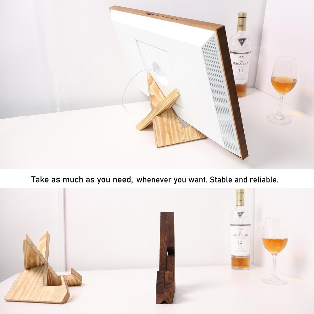 Solid Wood Tablet Computer Stands Compatible for Echo Show 15,Echo Show 21,Su...