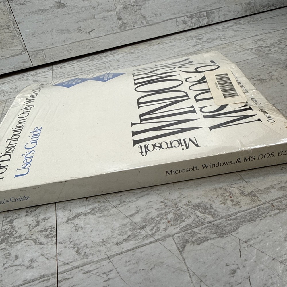 Vintage Microsoft Windows & MS-DOS 6.2 User Guide Sealed Manual Certificate PC