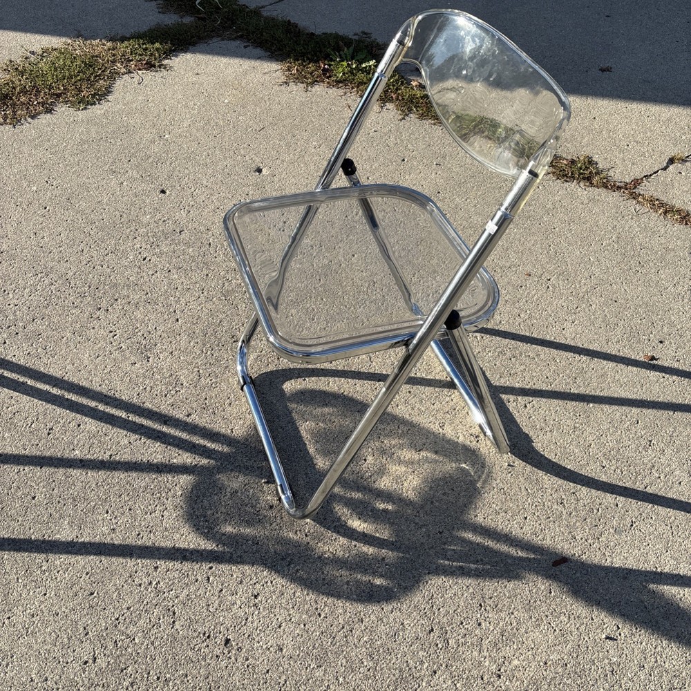 Lucite Chrome Folding Chair