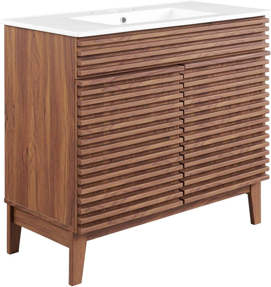 Render 36" Bathroom Vanity in Walnut White